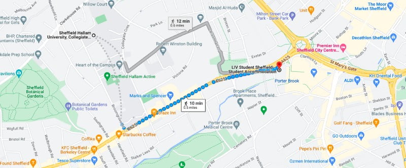 sheffield hallam uni collegiate accommodation map